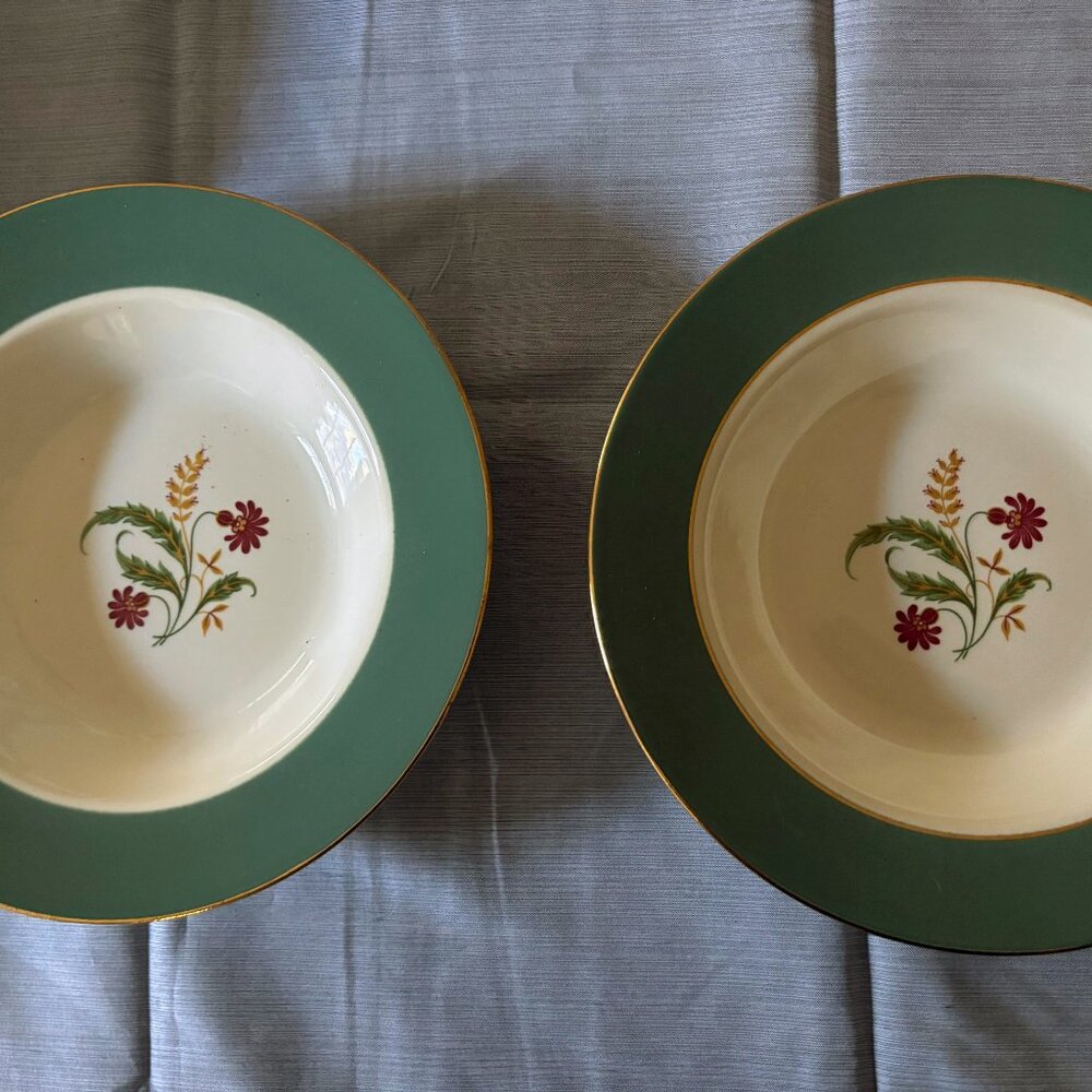 🥣 **Vintage Homer Laughlin “Cavalier Eggshell” 8.25” Rim Soup Bowls | Set of 2